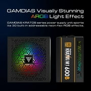 Gamdias KRATOS 600W PC Power Supply ATX, Bronze, ARGB lighting