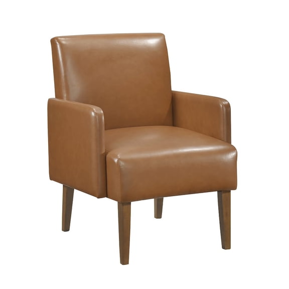 Lexicon Piers Faux leather Accent Chair in Matt brown