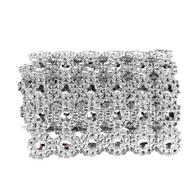 Cinta De Malla De 1 Yarda De Largo Con Forma De Flor, Deformación Brillante
