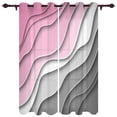 thumbnail image 2 of 2 Panels Pink Gray Gradient Modern Geometric Abstract Curtains for Bedroom Living Room Drapes Kitchen Room Window Curtain Home Decor, 2 of 7