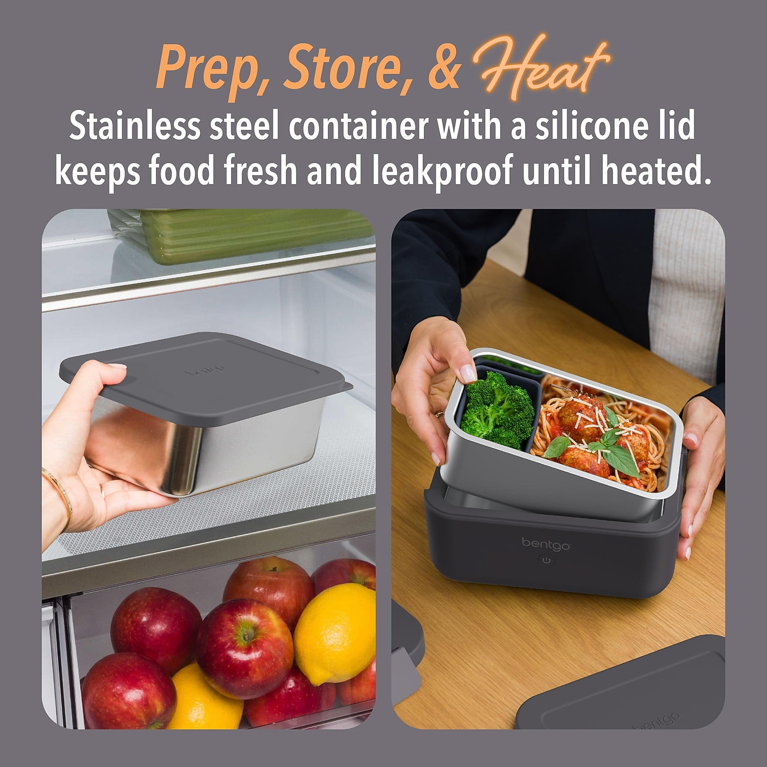 bentgo Heated Electric Bento Box Obsidian 42.4 oz. (BGHEATBX-OB)