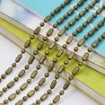 thumbnail image 3 of 5 M Brass Ball Chains Ball-Bar Style Round and Oval Long-Lasting Plated Soldered with Spool Unfinished Chain Set Fashion Stacking Jewelry Chain for DIY Necklace Bracelet and Anklet Making 6.3x3.2mm, 3 of 3