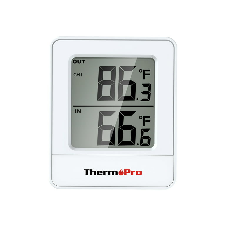  ThermoPro Indoor Outdoor Thermometer Wireless TP200B,  Thermometer indoor outdoor with Temperature Sensor Up to 500FT, Outdoor  Thermometers for Patio Garden Cellar Home Room : Patio, Lawn & Garden
