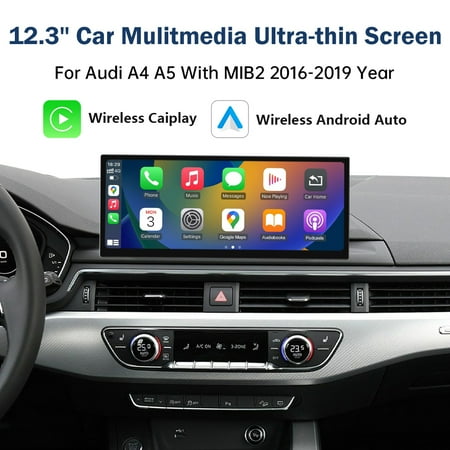RoadTop For Audi A4 A5 2016-2019 MIB2 System Wireless Carplay Android Auto 12.3 Inch Ultra-Thin Touchscreen Car Stereo Bluetooth Mirrorlink Navigation