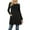 Long Sleeve: BLACK, variant on Women Round Neck Long or 3/4 Sleeve Flattering Comfy Swing Tunic Loose Fit Flowy Dress Top