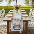 thumbnail image 4 of Table Runners 72 Inches Long Dress Scarves, Spring Flowers Farmhouse Kitchen/Dining Table Runner, Coffee Tablerunners, Farmhouse Truck Black Plaid Wood Grain 18x72 Inch, 4 of 9