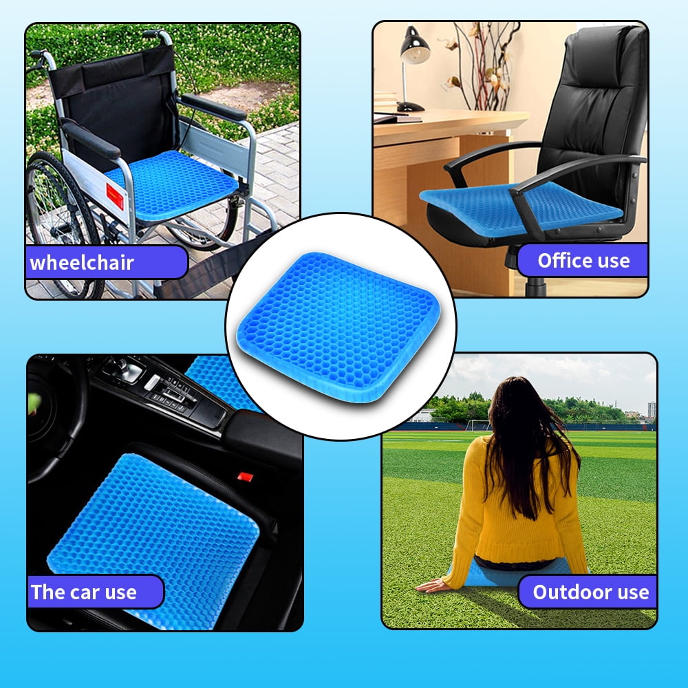 Gel Seat Cushion Ventilation Breathable Seat Cushions Body Pressure Dispersion Butt Pain Relief for Long Sitting Seat Cushions for Office Chairs Wheelchair Truckers 