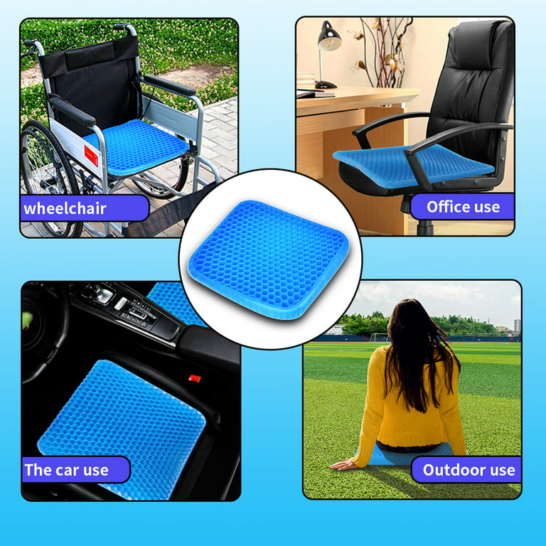 masteymoh Gel Seat Cushion for Long Sitting, Gel Cushions for Pressure  Sores Relief, 18.5x17.3x1.2 Inches Cooling Gel Car Seat Cushion, Seat  Cushions