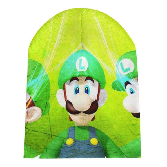 Funny Luigi's Mansion Unisex Knitted Hat Winter Warm Beanie Hats Daily Full Printed Fashion Elastic Skullies Cap Beanie For Men And Women