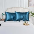 thumbnail image 2 of Satin Pillow Cases 2 Pack,Silk Pillow Cases,Standard Size for Hair & Skin,Wrinkle-Free,Cooling Pillow Case for Hot Sleepers,Envelope Closure,Soft Breathable(Blue 2pcs 30*20in)from QiwagFerng, 2 of 10