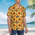 thumbnail image 3 of Balery Colorful Bohemian Sunflower Camisas hawaianas de manga corta para hombre, camisas playeras de corte holgado, camisas de vacaciones con botones,3X-Large, 3 of 7