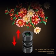 Dyganceuny 1416 PCS Dahlia Flower Building Block Set with Vase, Artificial Floral Decor,Compatible with Lego Flowers,Creative Gift for Women, Moms