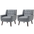 thumbnail image 4 of Daisy Modern Wood Accent Chair, Grey (Set of 2), 4 of 5