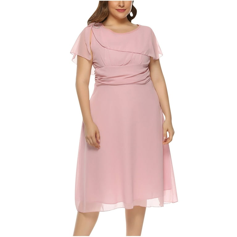 Pink flowy dress outlet plus size