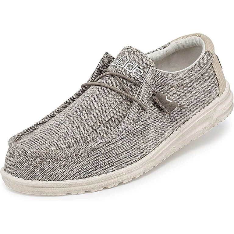 Hey Dude Brand Shoes - Men's Wally Woven Loafer, Beige, Size 8