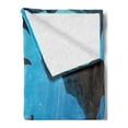 thumbnail image 2 of Shark Soft Flannel Fleece Throw Blanket, Mammal Deep Water Stingray Coral Reefs Algae Rocky Cave Exotic Cartoon Style Art, Cozy Plush for Indoor and Outdoor Use, 70" x 90", Blue Grey, by Ambesonne, 2 of 5