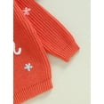 thumbnail image 7 of Suealasg Baby Girl Knit Sweater Long Sleeve Floral Letter Embroidery Chunky Pullover Sweater 3 6 9 12 18 Months Infant Sister Matching Fall Winter Sweater Warm Top, 7 of 7