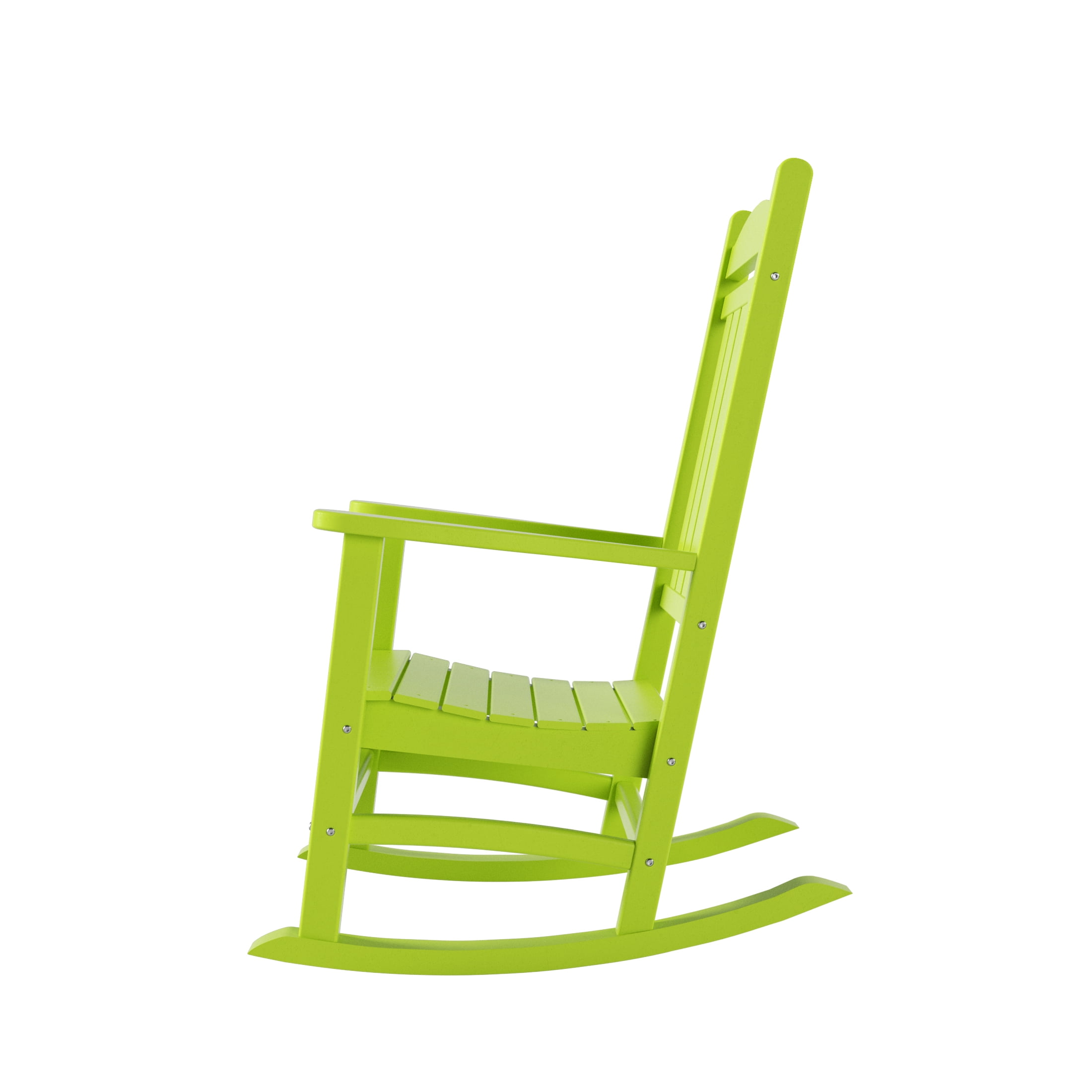 GARDEN Set of 2 Classic Plastic Adirondack Porch Rocking Chairs, Lime