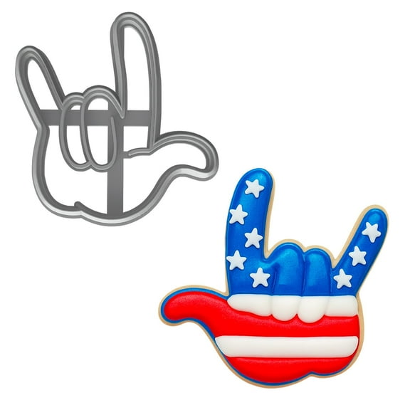 I Love You Hand Sign Cookie Cutter 4x3.8" for Baking Fondant Clay Gifts Kitchen