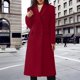 thumbnail image 3 of Abrigo pesado Gibobby de lana con doble botonadura y bolsillos para mujer Rojo XL, 3 of 4
