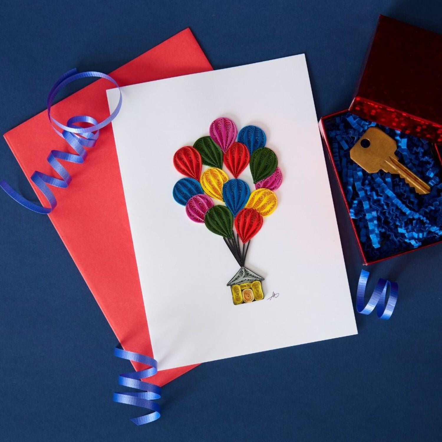 Quilled Paper Celebration Card Set of 5