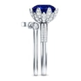 thumbnail image 3 of Rosec Jewels Lab Grown Blue Sapphire Ring Set with Diamond - Floral Bridal Ring Set, 925 Sterling Silver, US 4.00, 3 of 8