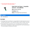 thumbnail image 2 of Brake Fluid Level Sensor - Compatible with 2012 - 2016 BMW M6 2013 2014 2015, 2 of 2