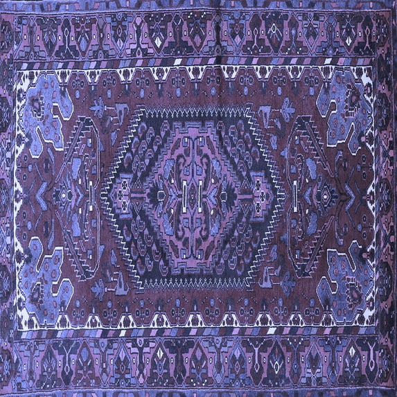 Ahgly Company Indoor Square Persian Blue Traditional Area Rugs, 5' Square