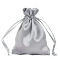 thumbnail image 2 of BalsaCircle 12 Pieces 3" x 4" Silver Satin Favor Bags Party Favors Candy Gift Small Bags, 2 of 5