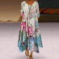 thumbnail image 2 of PVCS Femmes Mode Boutons Imprimé Floral en Vrac à Manches Longues Casual Maxi Robe, 2 of 5
