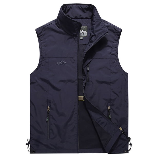 Chaleco de secado rápido para ocio al aire libre de primavera y verano para hombre, chaleco de fotografía con cuello Simple a la moda para hombre