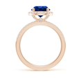 thumbnail image 2 of ANGARA Lab Grown 2.2 Ct Round Blue Sapphire Halo Engagement Ring for Women in 14K Rose Gold (Size-8mm) | September Birthstone, Anniversary, Jewelry Gift for Women | Lab-Grown Blue Sapphire Ring, 2 of 8