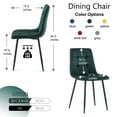 thumbnail image 3 of Dtwnek Set of 2 Velvet Dining Chair with Metal Legs, Side Chair for Living Room, Dining Room, Green, 3 of 5