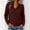 Wine, variant on Fesfesfes Women's V-Neck Drop Shoulder Knit Sweater with Side Slit Long Sleeve Loose Fit Solid Color Soft Warm Casual Pullover Top for Fall Winter Daily Wear