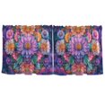 thumbnail image 7 of Yayeee Kitchen Curtains Tier Set of 2 Light Filtering 57"x36" Over Sink Window Panels, Light Purple Flowers, 7 of 7