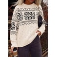 thumbnail image 4 of PRETTYGARDEN Women's Fair Isle Oversized Sweater Relaxed Fit, Soft Cozy Knit, Long Sleeve Pullover, Crew Neck, Going Out Tops, Fall Holiday Outfits, Winter Fashion Clothing, 4 of 8