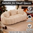 thumbnail image 6 of Lovableguy Floral-shaped Bean Bag Couch for Adults,Soft Faux Fur Loveseat Boneless Floor Sofa with 3 Pillow for Small Space,Bedroom,Apartment,Beige, 6 of 7