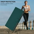 thumbnail image 7 of Wallet Case Compatible for iPhone 11 Pro, PU Leather Magnetic Closure Protective Flip Folio Case with 3 Card Holder and Wrist Strap Cover Women Men,Dark Green,For iPhone 11, 7 of 7