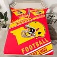 thumbnail image 2 of Erosebridal American Football Bed Sheets Twin, Soccer Sports Bedding Twin Size, Red Orange, Kansas, 3 Pieces (Top Sheet, Fitted Sheet, Pillowcase), 2 of 6