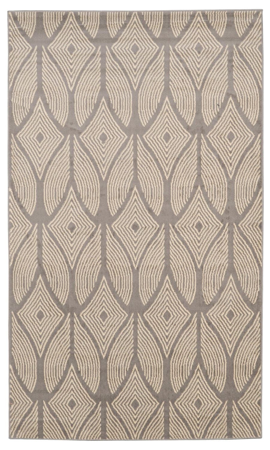 Tapis Capri Henley gris clair & os de 4 pi 3 po x 7 pi 3 po