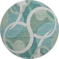 thumbnail image 2 of Addison Rugs Mayfield Premium Machine Washable Transitional Geometric Teal Round Rug, 8' x 8', 2 of 6