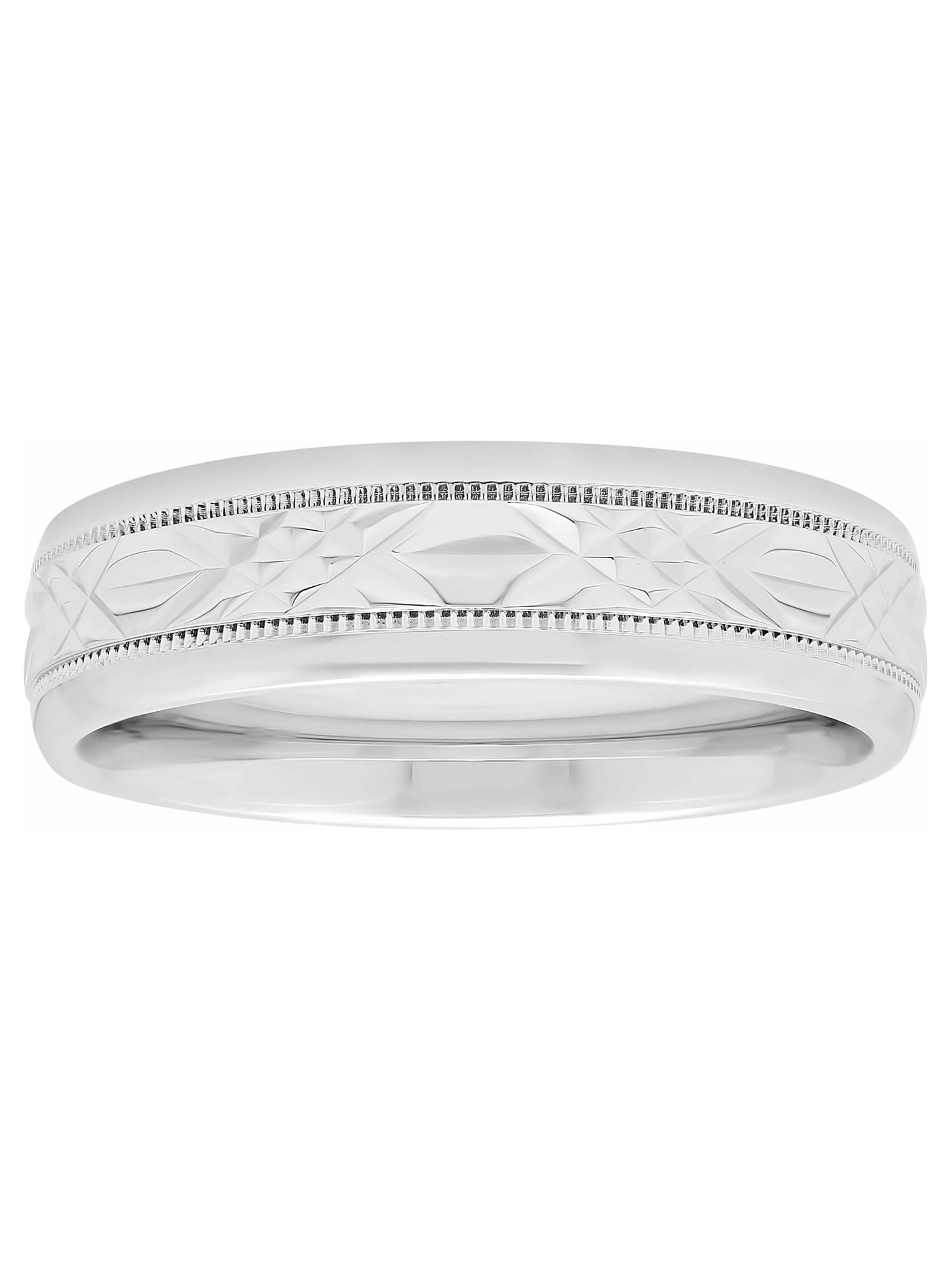 Brilliance Fine Jewelry His and Hers Sterling Silver Diamond Cut Matching Wedding Band Set