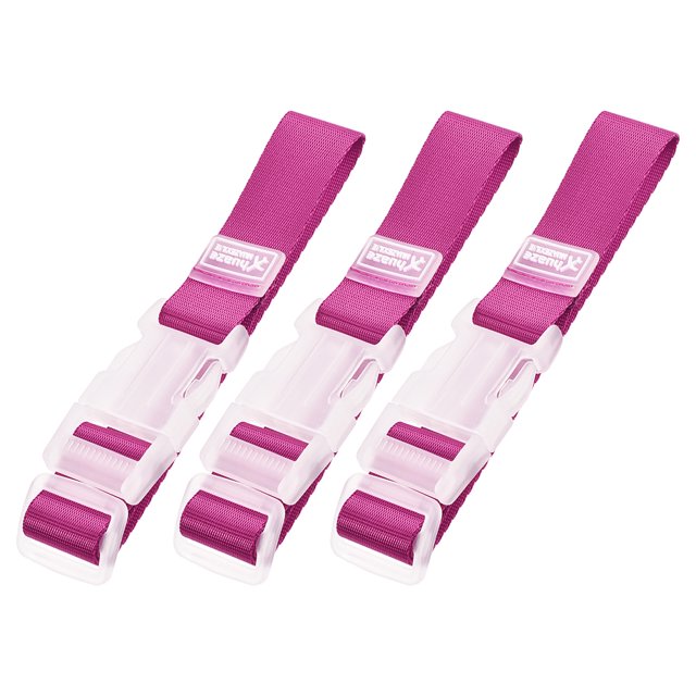 Unique Bargains Ajouter un Sac Bagages Sangles, Valise Réglable Connecter Ceintures avec Boucle 300x25mm, Rose 3Pcs