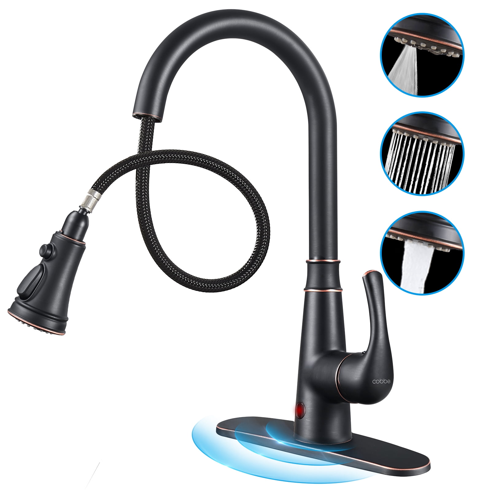 Cobbe Touchless Kitchen Faucet with Sprayer Motion Sensor Sink Faucet