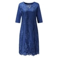 thumbnail image 7 of Sngxgn Women's Dresses Ribbed Long Sleeve Square Neck Tops Mini Dress(Dark Blue,L), 7 of 7