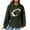 Army Green, variant on Womens Hoodies Casual Long Sleeve Round Neck Pullover Tops Loose Hooded Sweatshirt with Pocket