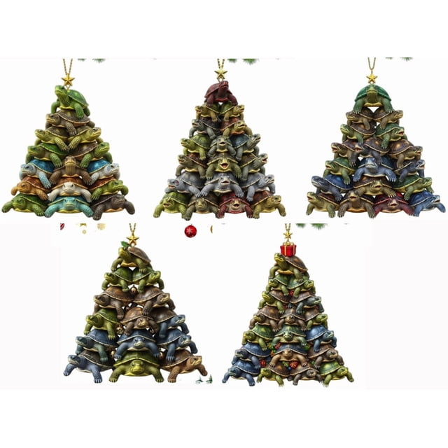 Adornos Navideños para Árbol, Decoraciones Colgantes para Árbol de Navidad, Acrílico, Forma de Tortuga Marina, Colgante para Ventana, Puerta, Pared, Jardín, Patio, Evento Festivo, Organización