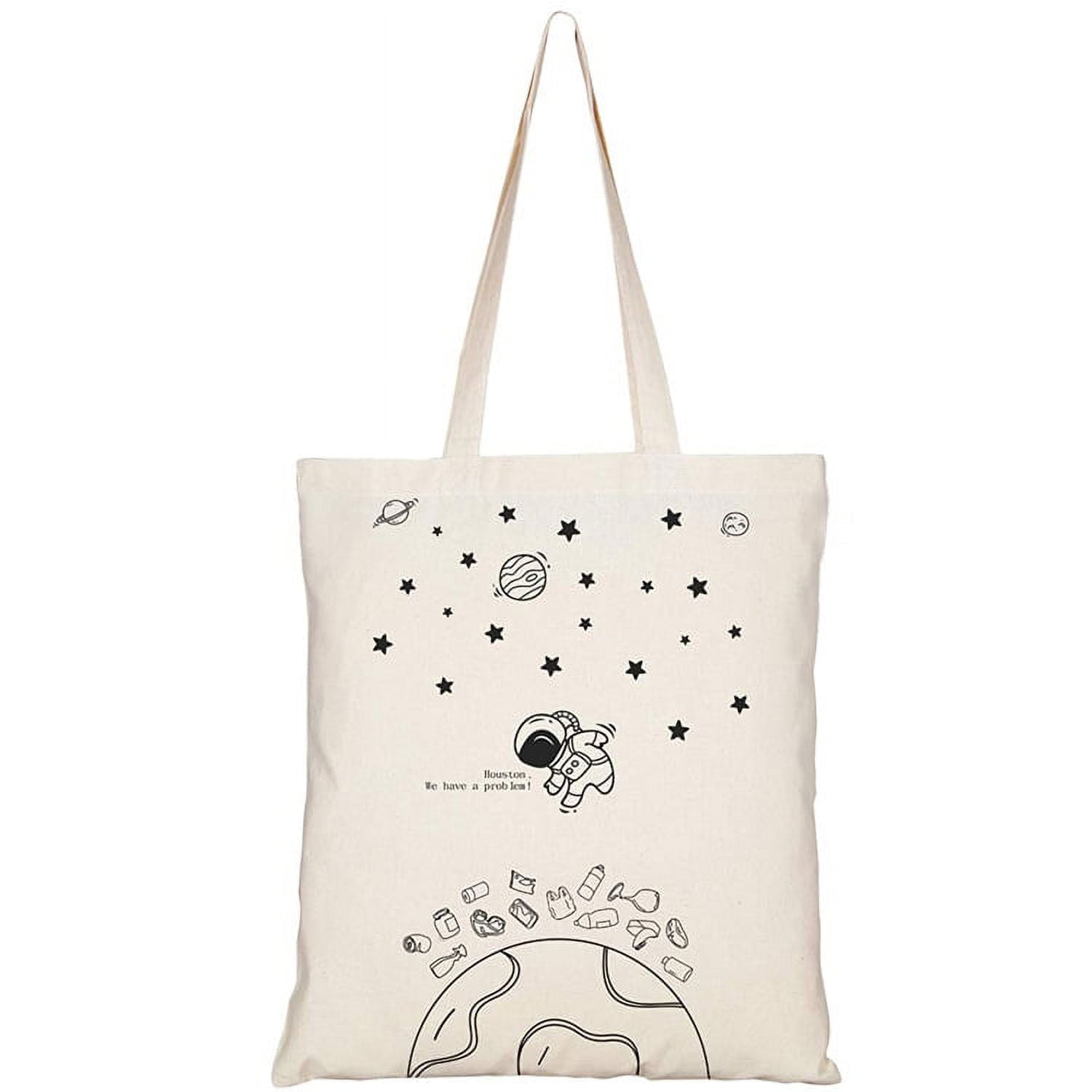 Canvas Tote Bag for Women Reusable Grocery Bags Cute Tote Bags Aesthetic for Shopping Beach College White Walmart