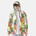 thumbnail image 4 of Daiia Hawaiian Pineappl UPF 50+ Sun Protection Hoodie Jacket Lightweight Long Sleeve Sun Shirt for Women Men with Pocket Hiking Outdoor-Small, 4 of 9