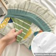 thumbnail image 4 of King Size Fitted Sheet Set - Coastal Nautical 3 Piece Bedding Sets 16" Deep Pocket Fitted Sheet with 2 Pillowcases, Summer Cute Cartoon Fishes Plaid Green Brushed Microfiber Hotel Luxury Bed Sheets, 4 of 9